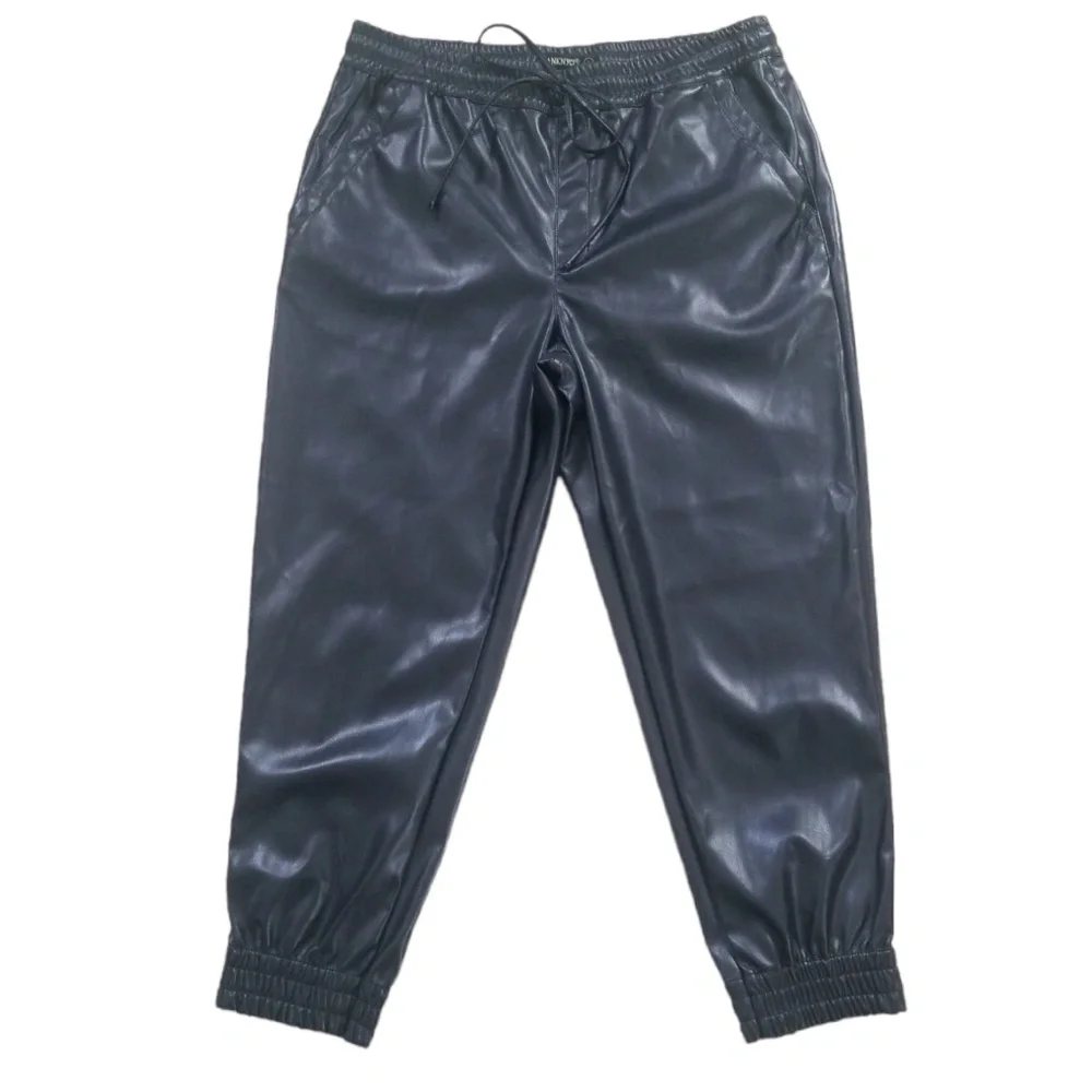 Blank NYC Women's Black‎ Faux Leather Jogger Pants Size: Large NWOT